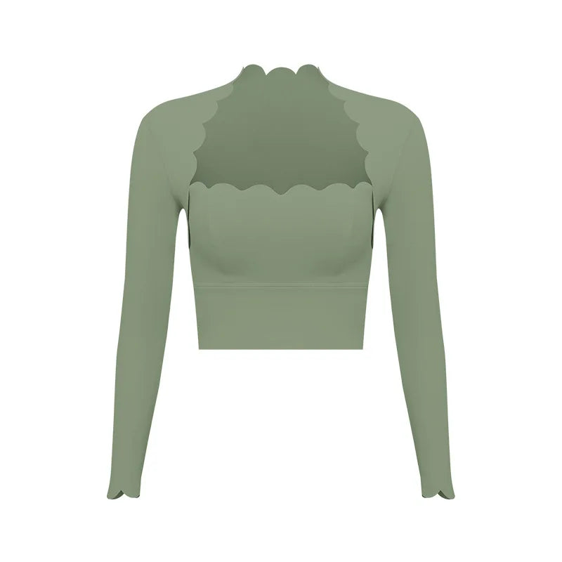 Black Square Neck Tight High Elastic Skinny Yoga Sports Long Sleeves Fashion Compression Pants Fitness Leggings Workout Tights