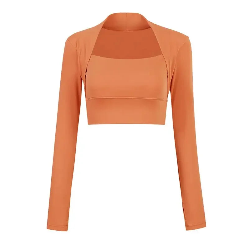 Laci Long Sleeve Padded Yoga Crop Top