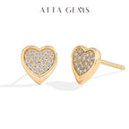 ATTAGEMS Full Moissanite Heart Earrings For Women Girls DVVS1 100% 925 Sterling Silver Sparkling Engagement Jewelry High Quality Luxlife Brands