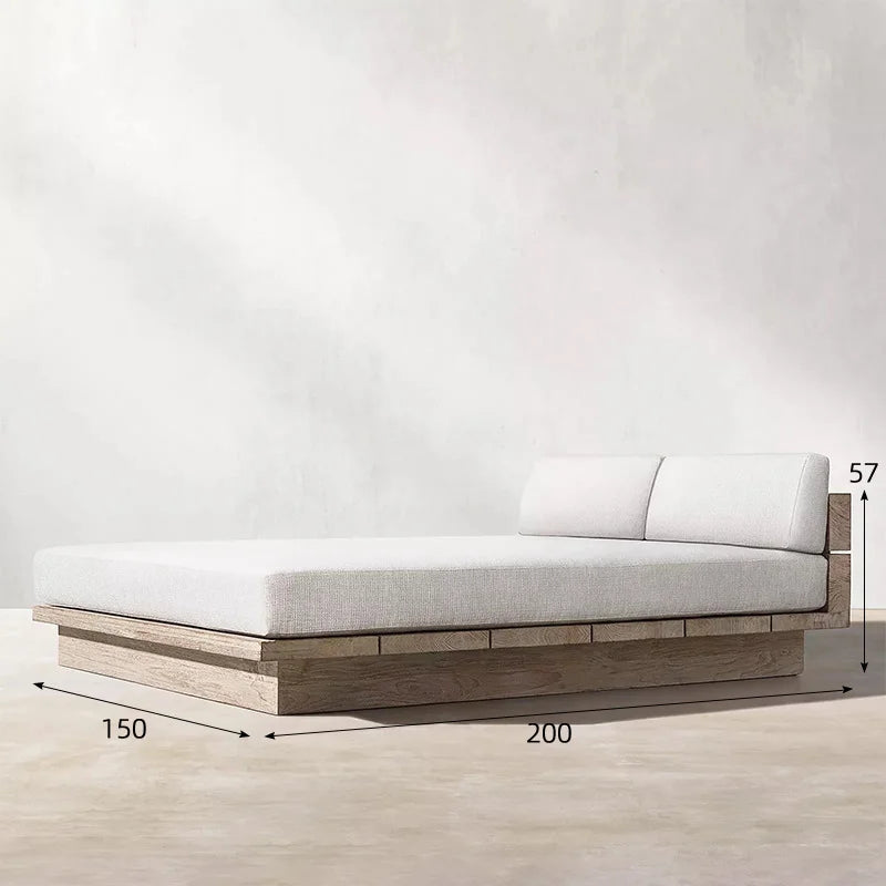 Outdoor Sofa, Creative Garden Courtyard Teak Furniture, Waterproof and Sun-proof, Outdoor Open-air Sofa Set