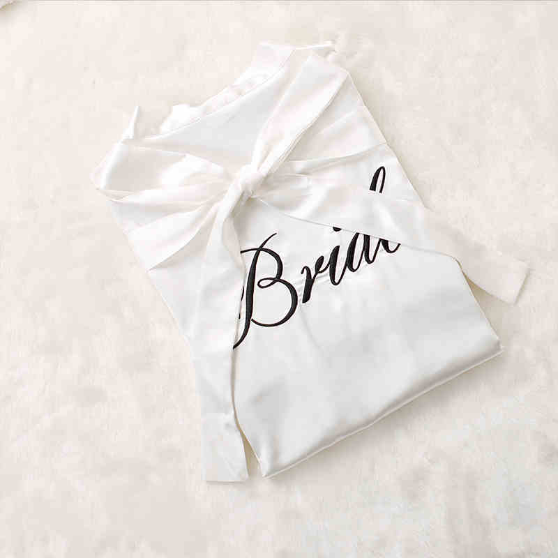 Custom Satin Bridesmaid Robes – Personalized with Name, Title, or Date | Wedding Party Gifts SelenaHuanStudio