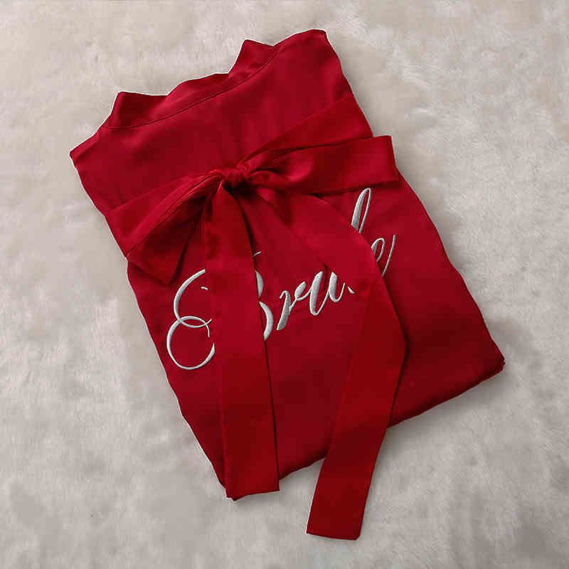Custom Satin Bridesmaid Robes – Personalized with Name, Title, or Date | Wedding Party Gifts SelenaHuanStudio