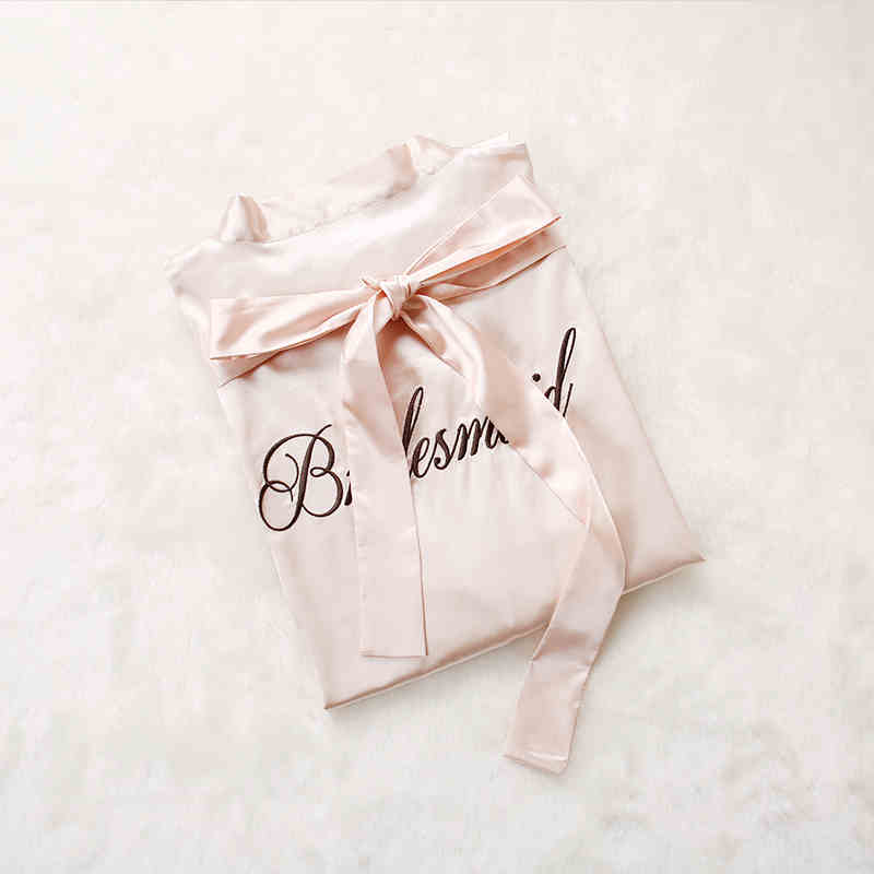 Custom Satin Bridesmaid Robes – Personalized with Name, Title, or Date | Wedding Party Gifts SelenaHuanStudio