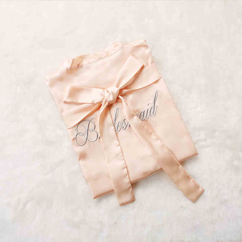 Custom Satin Bridesmaid Robes – Personalized with Name, Title, or Date | Wedding Party Gifts SelenaHuanStudio
