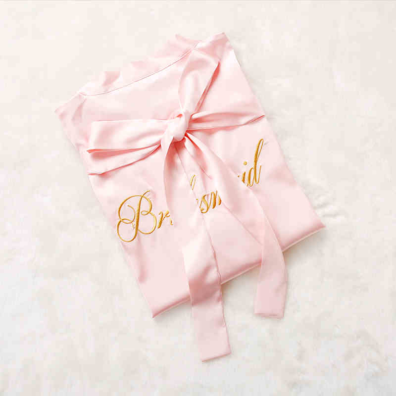 Custom Satin Bridesmaid Robes – Personalized with Name, Title, or Date | Wedding Party Gifts SelenaHuanStudio