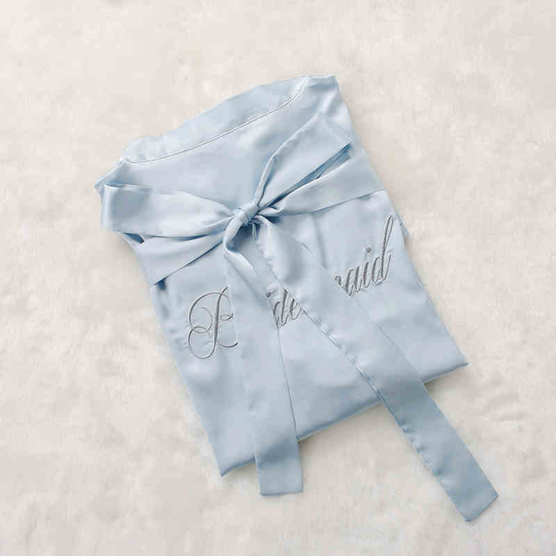 Custom Satin Bridesmaid Robes – Personalized with Name, Title, or Date | Wedding Party Gifts SelenaHuanStudio