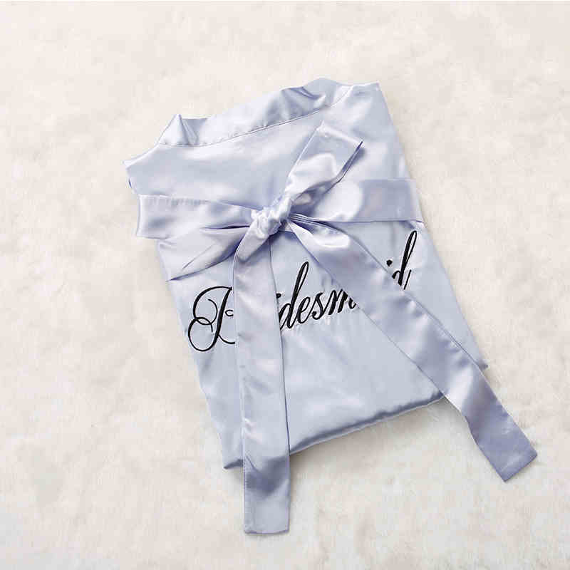 Custom Satin Bridesmaid Robes – Personalized with Name, Title, or Date | Wedding Party Gifts SelenaHuanStudio