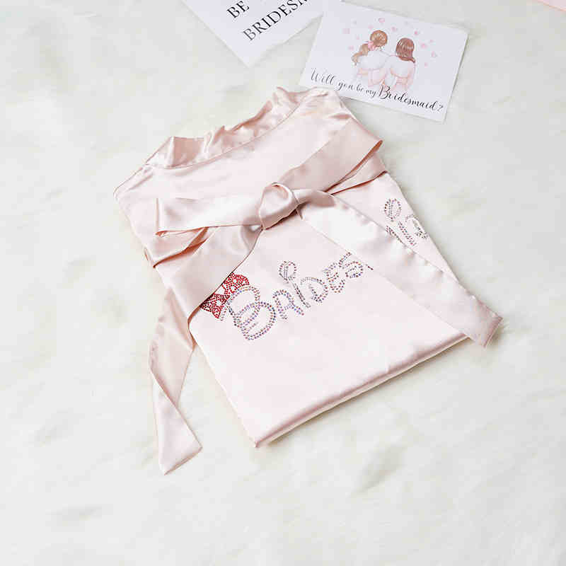 Custom Satin Bridesmaid Robes – Personalized with Name, Title, or Date | Wedding Party Gifts SelenaHuanStudio