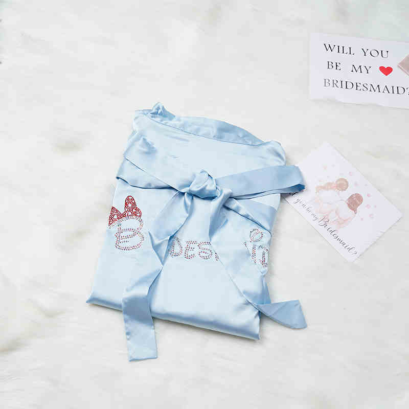 Custom Satin Bridesmaid Robes – Personalized with Name, Title, or Date | Wedding Party Gifts SelenaHuanStudio