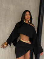 Jasmine Loose Fit Crop Top & Skirt Set Luxlife Brands