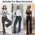 Women's Flare Leggings with Pockets High Waisted Butt Lifting No Front Seam Tummy Control Bootcut Yoga Pants for Women Luxlife Brands