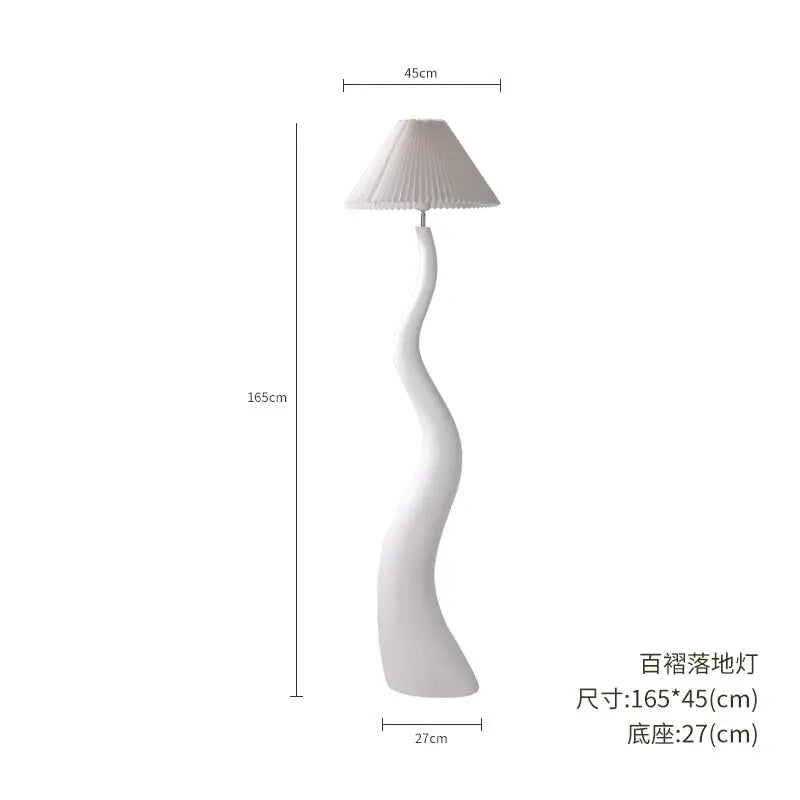 Designer Cream Resin Floor Lamp LED E27 Atmosphere Vertical Table Lamp for Living/Model Room Decoration Bedroom Study Studio Bar