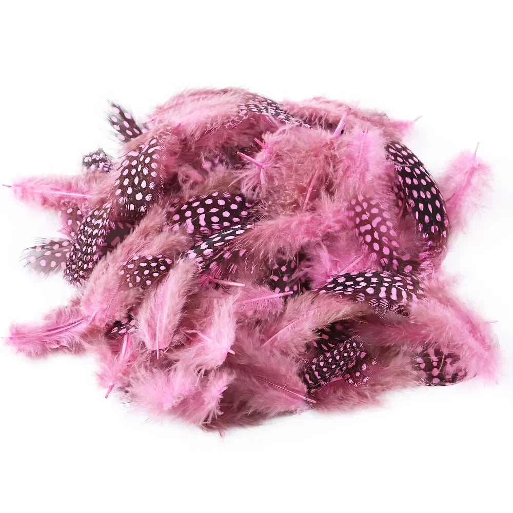 Natural Spotted Guinea Fowl Feathers 100PC