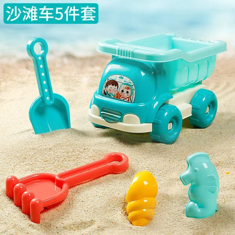 Summer Beach Set Toys For Kids Digging Sand Plastic Bucket Watering Bottle Shovels Children Beach Water Game Toys Tools