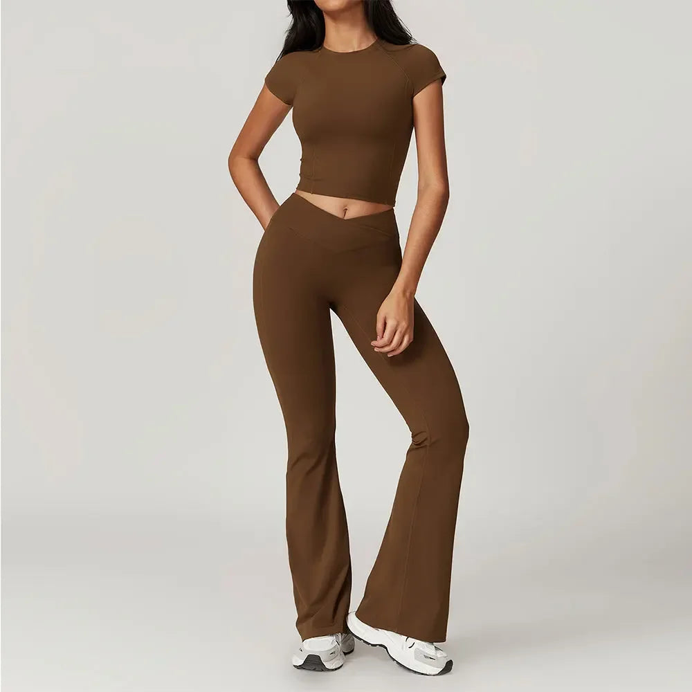 Lucid High Waist Flare Leg Yoga Set Luxlife Brands
