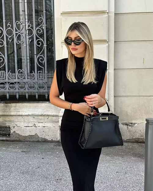 Classic Short Sleeve Bodycon Midi Dress LUXLIFE BRANDS