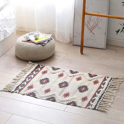 Boho Cotton Linen Rug 60x90cm