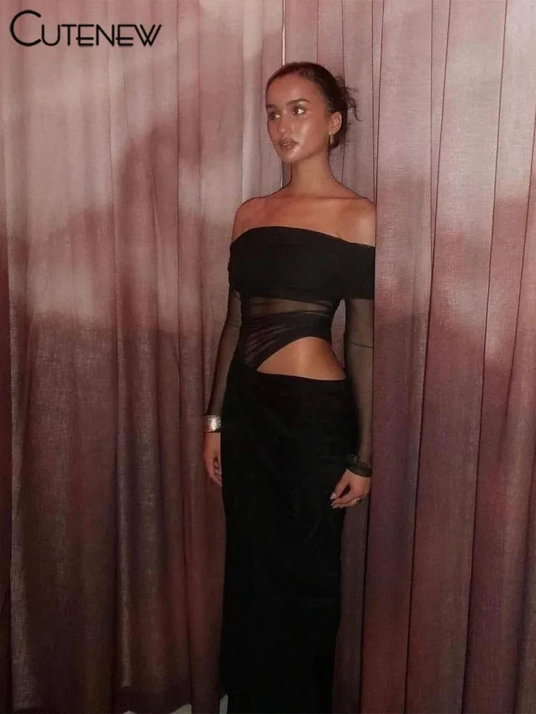 Famous Sheer Ruched Maxi Dress