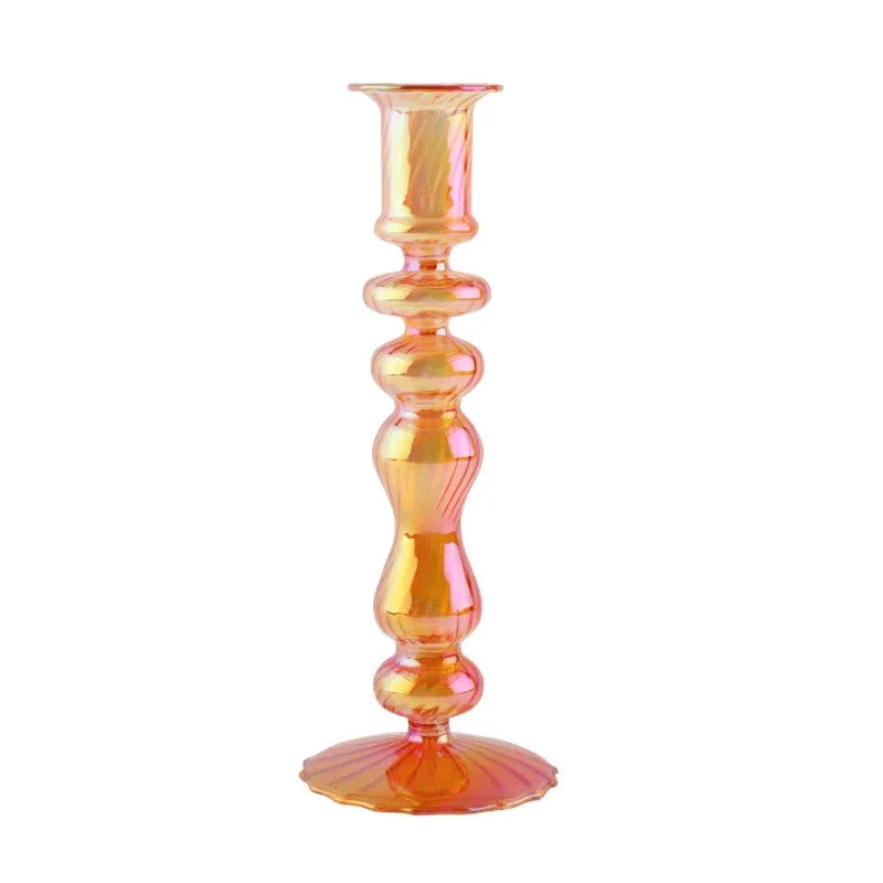Floriddle Retro Candlesticks Taper Candle Holders Tall Candlesticks Decoration Party Glass Vase Home Decor Wedding Decoration Luxlife Brands