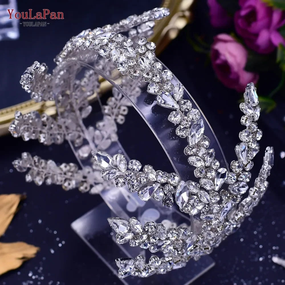 YouLaPan HP425 Bridal Headband Wedding Crowns Bride Tiara and Headdress Women Headpiece Hair Accessories Pageant Head Jewelry LUXLIFE BRANDS