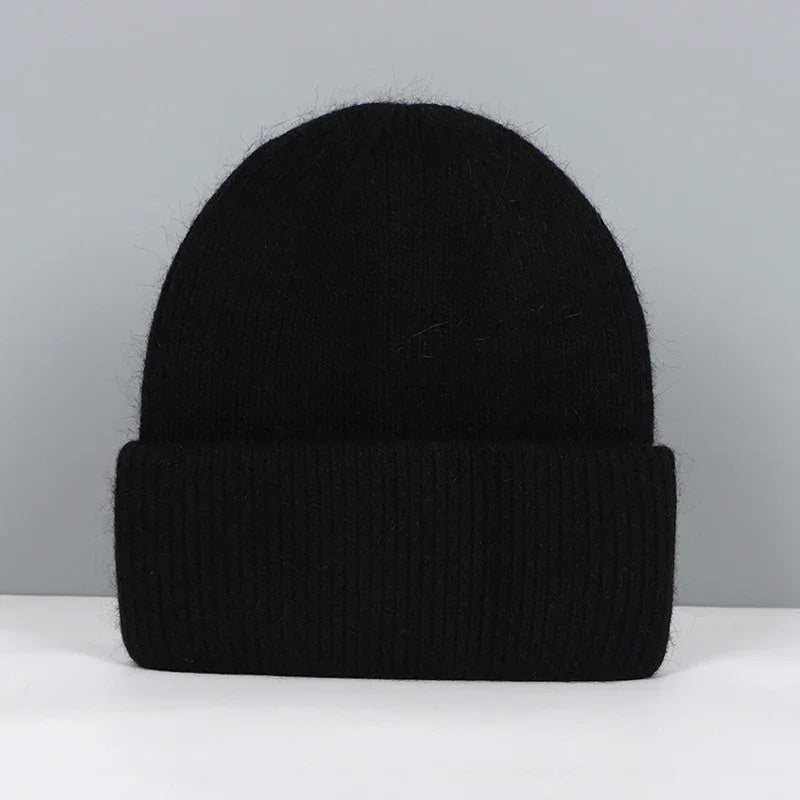 Women Winter Hat Real Rabbit Fur Winter Hats For Women Fashion Warm Beanie Hats Women Solid Adult Cover Head Cap Luxlife Brands