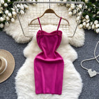 2024 Sexy Backless Lace Solid Knitted Bow Summer Dress Women Black Mini Party Dress Bodycon Sheath night Club Outfits Luxlife Brands