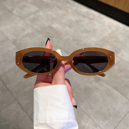 KAMMPT Vintage Oval Sunglasses Women Fashion Retro Female Sun Glasses New Trendy Luxury Brand Designer UV400 Lady Shades Eyewear