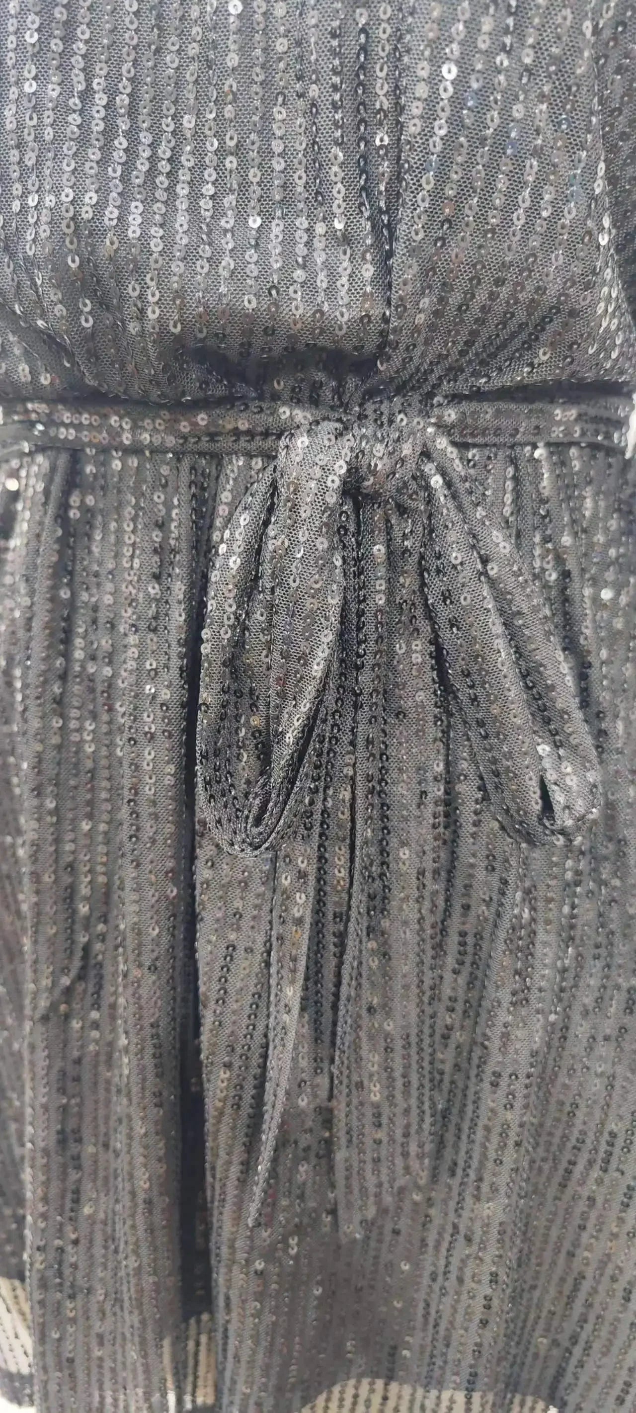 Women Loose Sparkly Prom Dresses 2023 Gold Black Silver Sequin Round Neck Short Party Dress With Belt Elegant Night Club Outfits LUXLIFE BRANDS