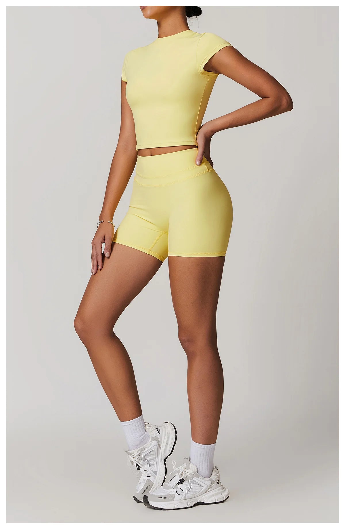 Hearuisavy 2-Piece Yoga Sets Sports Suit Women Fitness Tracksuit Running Workout Shirt Yoga Clothing Quick-Drying Gym Set Women