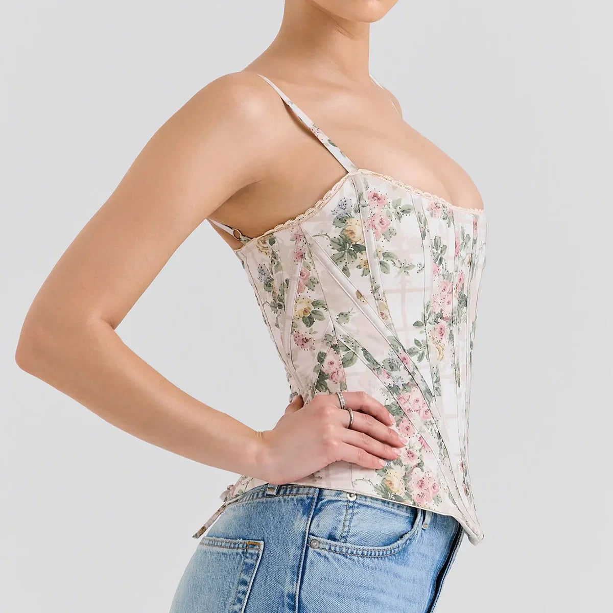 Veronica Floral Summer Corset Top
