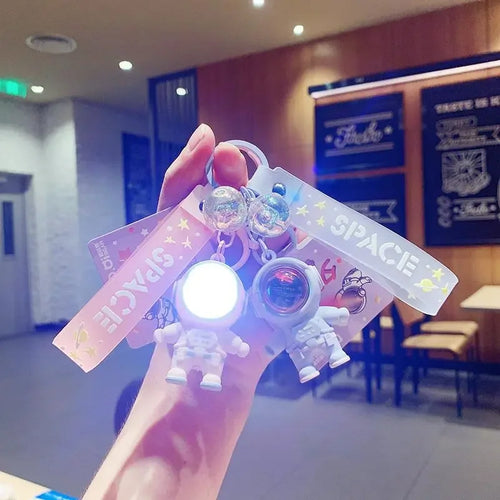 Cartoon Spaceman Light Glowing Keychain Sunset Light Luminous Keychain Female Cute Space Astronaut Couple Key Chain Bag Hanging LUXLIFE BRANDS