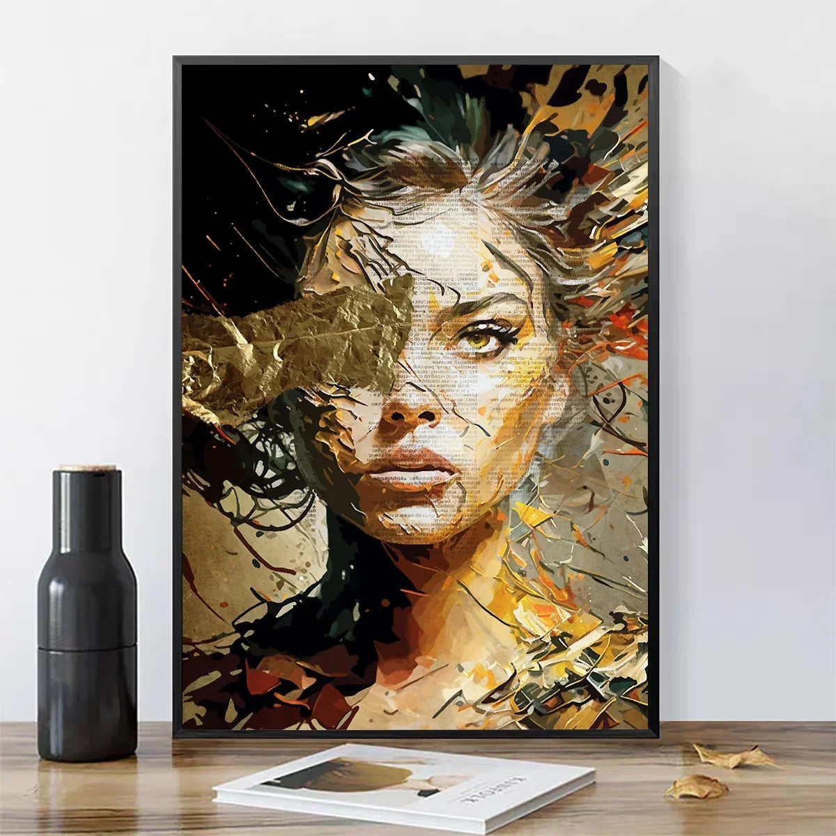 Nordic Boho Fashion Glasses Woman With Flowers Wall Art Canvas Painting Butterfly With Girl Portrait Poster Prints Mural Picture