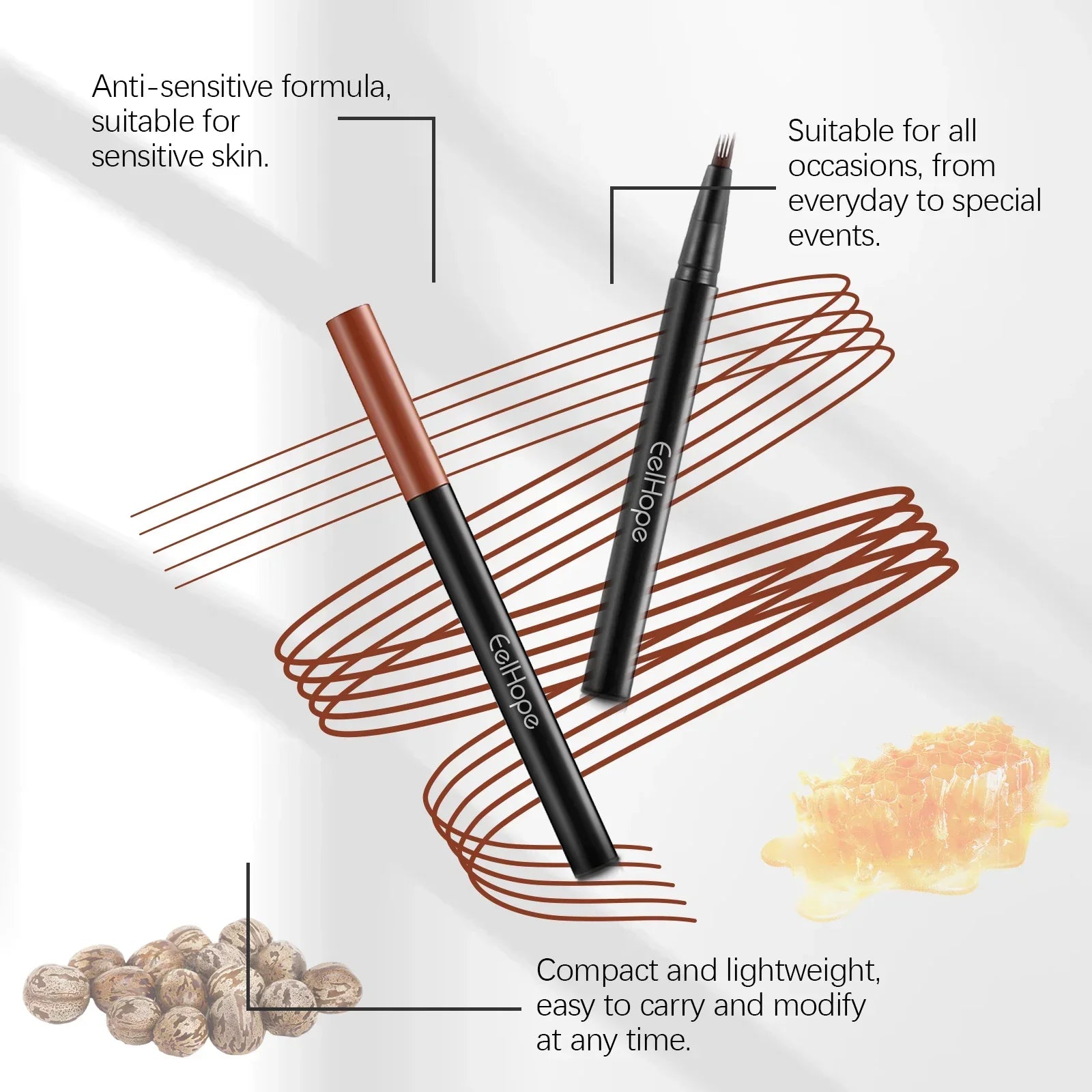 2color Four Claw Eyebrow Pencil Embellishing Eyebrow Shape Delicate Easy To Use Non-smudging Natural Shaping Eyebrow Pencil