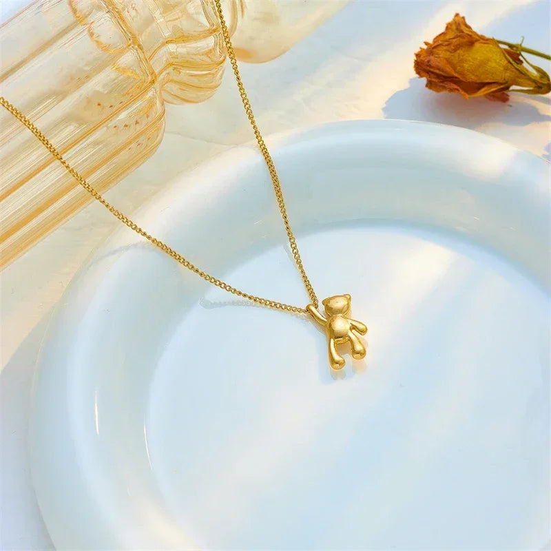 Fashion SS Bear Pendant Necklace LUXLIFE BRANDS
