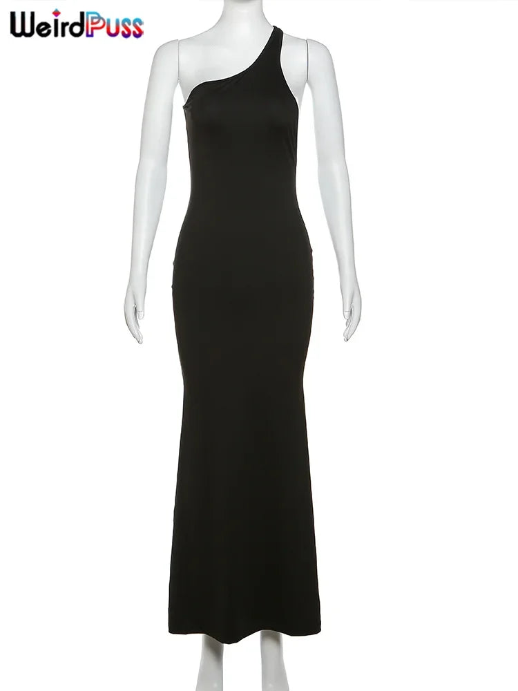 One Shoulder Skinny Streetwear Dress LUXLIFE BRANDS