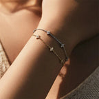 2024 New Crystal Flower Stainless Steel Bracelet Women Fashion Personality Korean Bracelet Jewelry Accessories Anniversary Gift Luxlife Brands