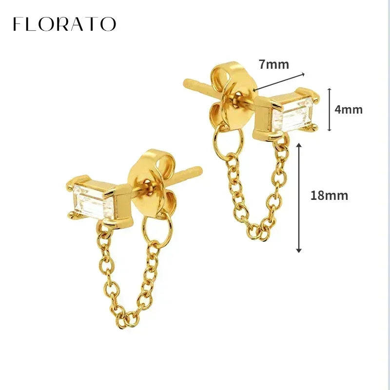 Luxury white crystal zircon earrings 925 sterling silver ear needles Hoop gold earrings For women Fashion Luxury Wedding Jewelry Luxlife Brands