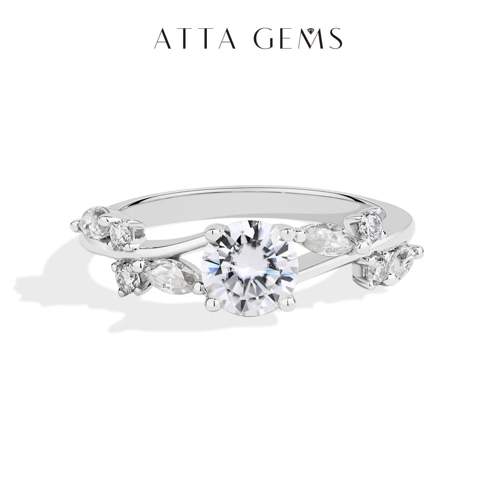 LUX FINE JEWELRY | Moissanite Round Cut 0.8ct D Color VVS1 925 SS Engagement Ring Luxlife Brands