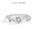 LUX FINE JEWELRY | Moissanite Round Cut 0.8ct D Color VVS1 925 SS Engagement Ring Luxlife Brands
