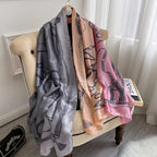 180*90cm Luxury Brand Spring Summer Autumn Women Clothing New Fashion Color matching printed silk scarf lady popular turba Luxlife Brands