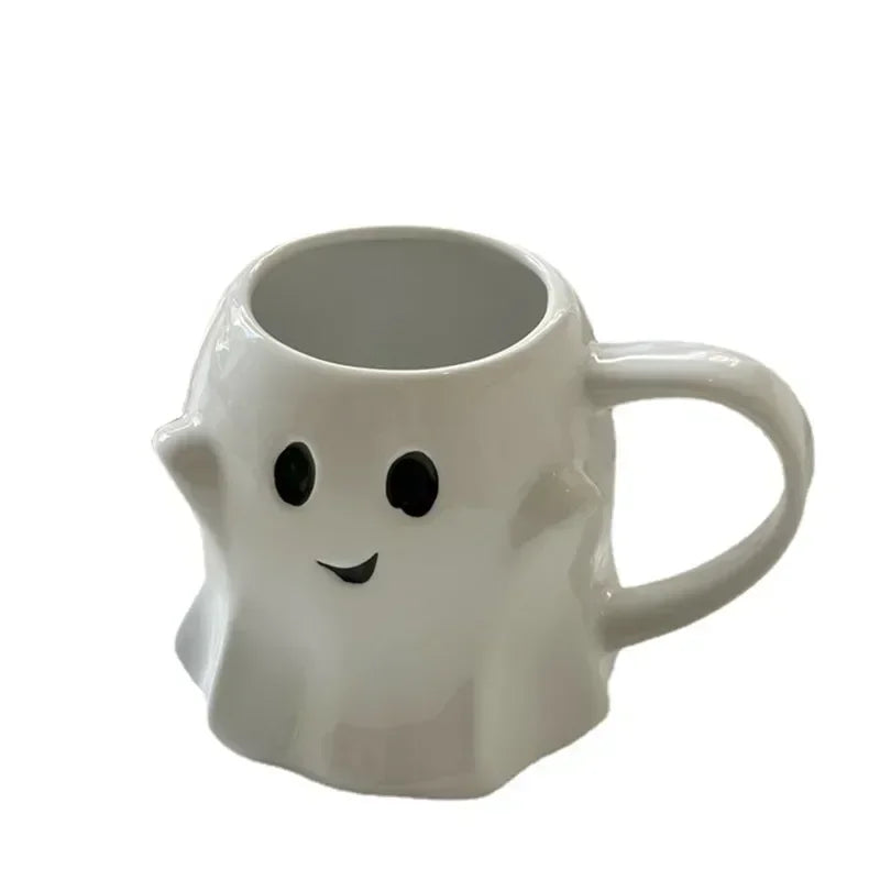 Cute Ghost Water Cup Creative Ceramic Mug Afternoon Tea Coffee Cup Breakfast Milk Cup Household Drinking Set Halloween Gift