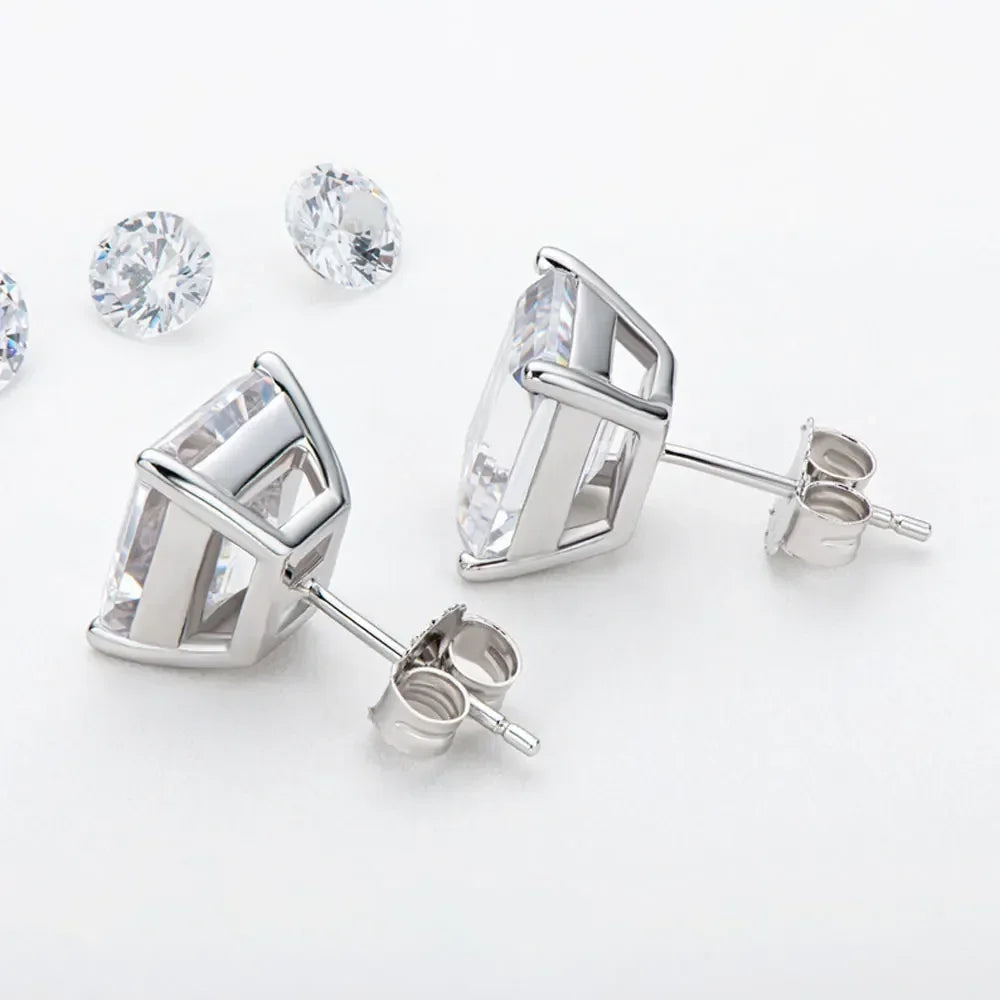 Emerald Cut Moissanite Earrings for Women 0.5 - 2ct D Color Lab Grow Diamond with GRA s925 Sterling Silver Trendy Stud Earring Luxlife Brands