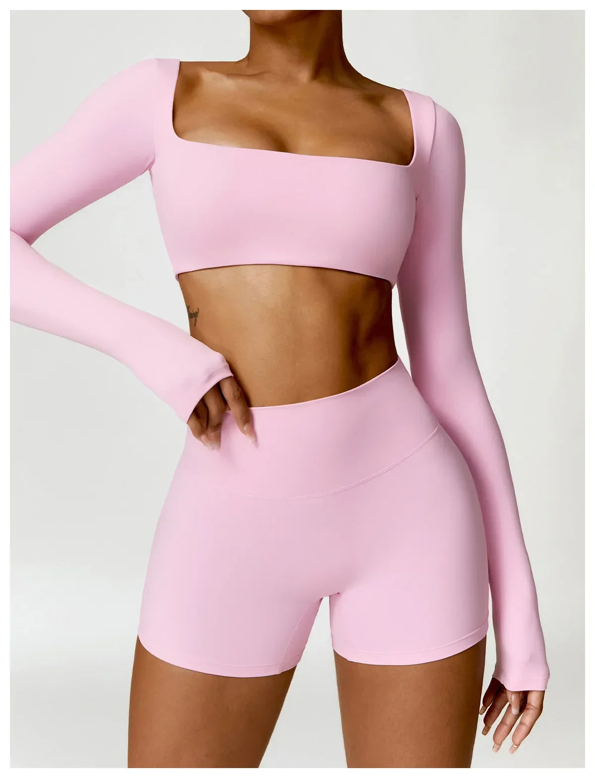 New Long sleeve Shirt Sports Set Women Fitness Tights Yoga Set Crop Top Running High Waist Gym Set Womens Outfits Yoga Clothing Luxlife Brands