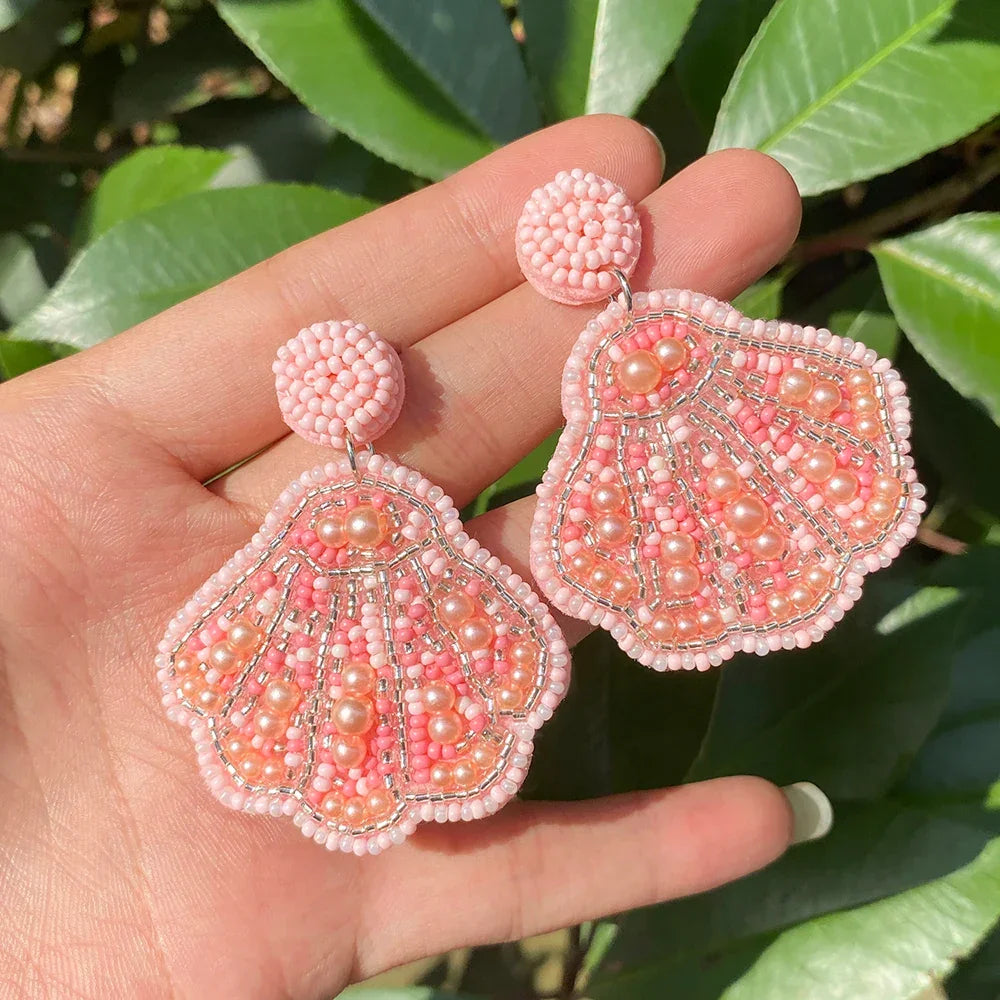 Handmade Beaded Drop Earrings
