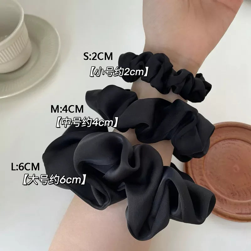 Oversize Satin Scrunchies Elastic Hair Ties Women Girls Big Silk Hair Bands Ponytail Holder Hair Rubber Bands Hair Accessories LUXLIFE BRANDS