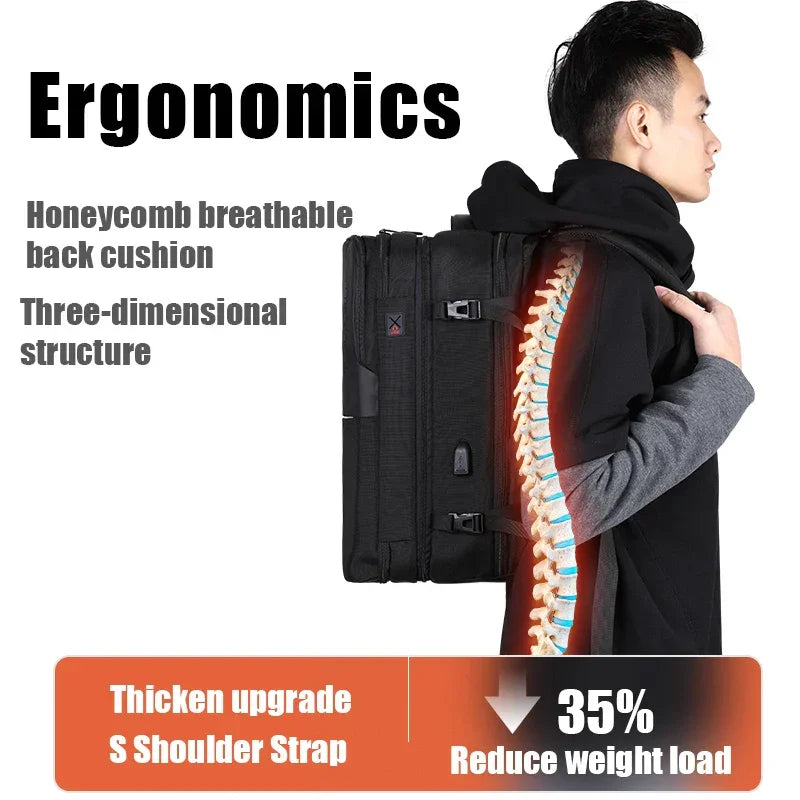 17.3 Inch 2 in 1 Backpack Bag 60L Carry On Travel Bag