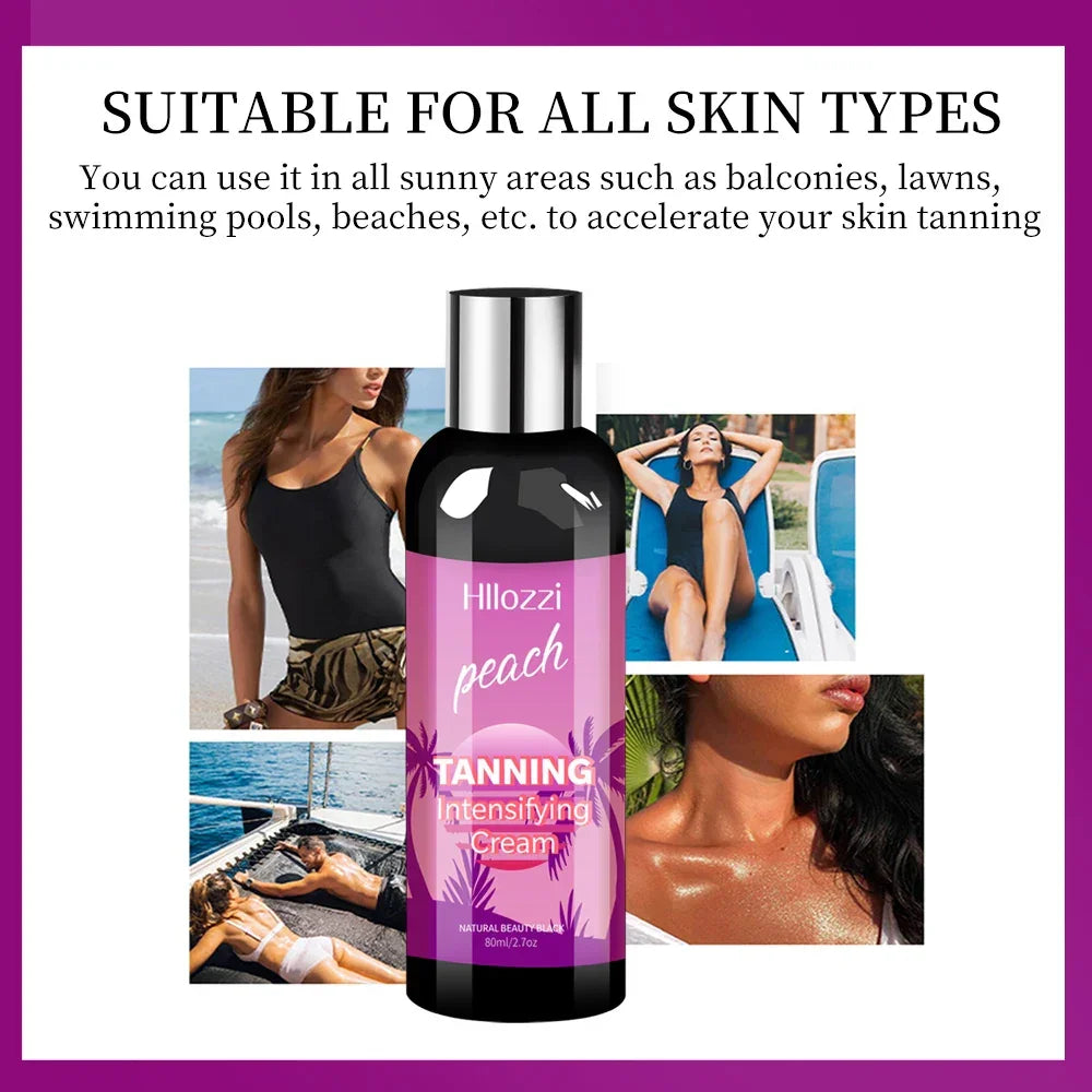 2.7fl.oz peach tanning cream self-tanning waterproof long-lasting beach sunbathing to create charming bronze skin