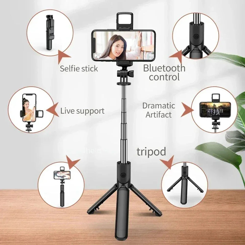 Bluetooth Wireless Selfie Tripod With Fill Light, Shutter & Remote Control