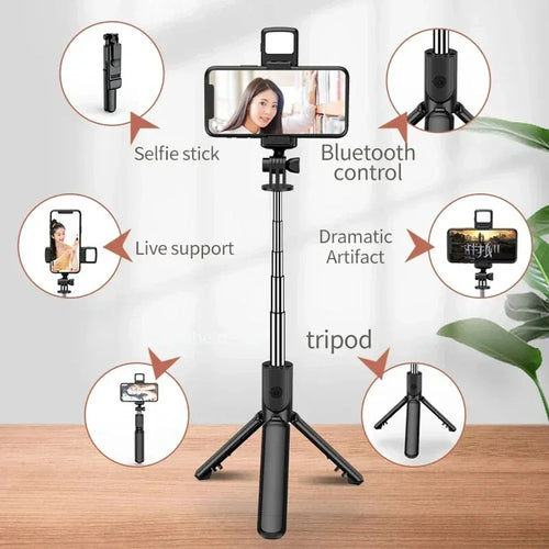 Bluetooth Wireless Selfie Tripod With Fill Light, Shutter & Remote Control