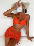 Nadanbao Sexy Mesh Solid Bikini Set Swimsuits for Woman Backless Travel Party Swimwear Female Summer Beach Fashion Bikini Luxlife Brands